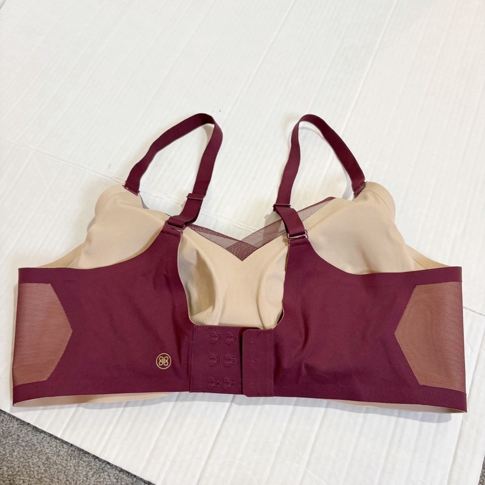Honeylove Crossover Bra Size XL Fig Maroon Red Wireless Wireless Smoothing - Picture 8 of 14